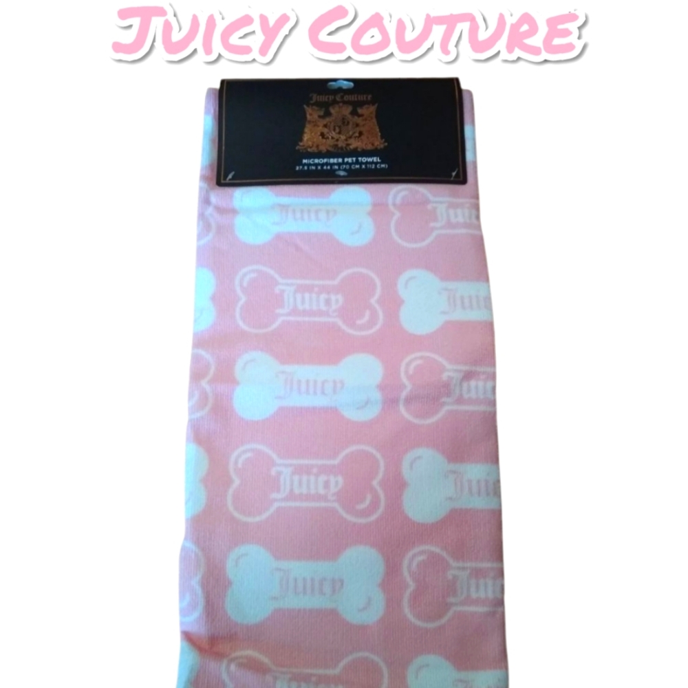 💕🐾2x HP💕🐾Juicy Couture Pink and White Pet Towel